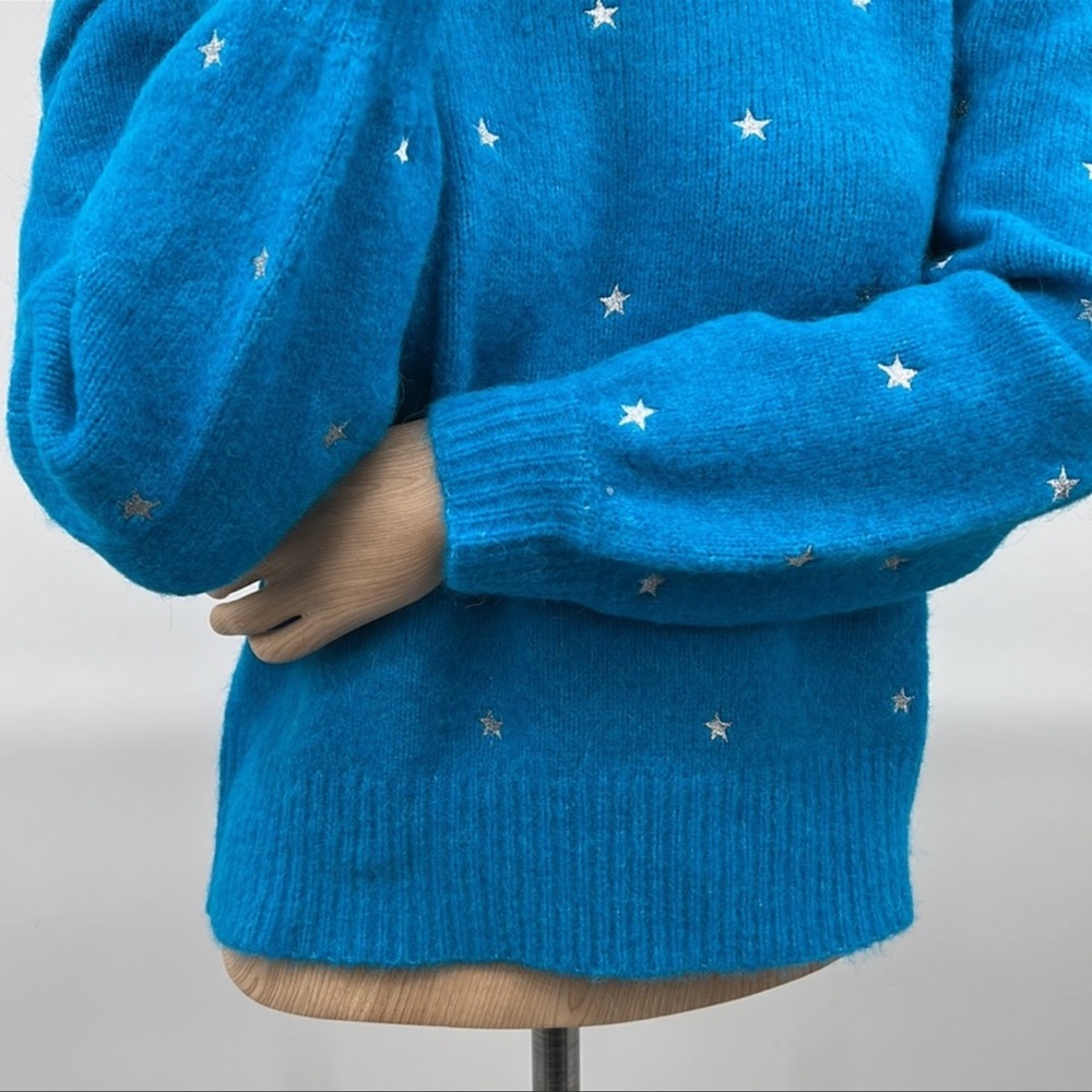 🆕Generation Love Merino/Alpaca Wool Sweater Angelina Star Teal Silver Blue - Picture 4 of 13